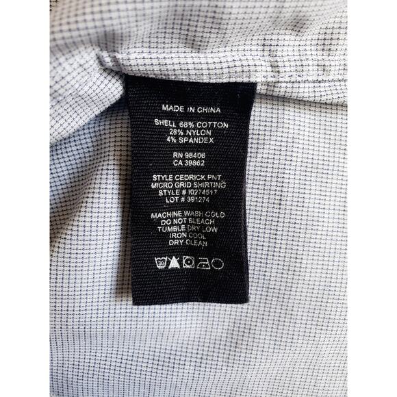 Theory Men's Cedrick Zino Graph-Check Dress Shirt Size 17L Blue - Picture 6 of 7